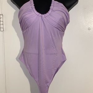 Lavender Halter Top Bodysuit Large